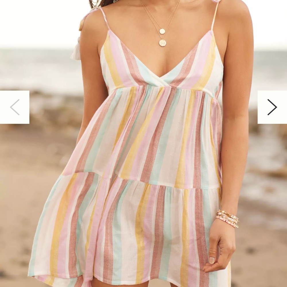 L*Space LSPACE Isabella Cover-Up Dress Pastel Striped Dress Anthropologie S/M